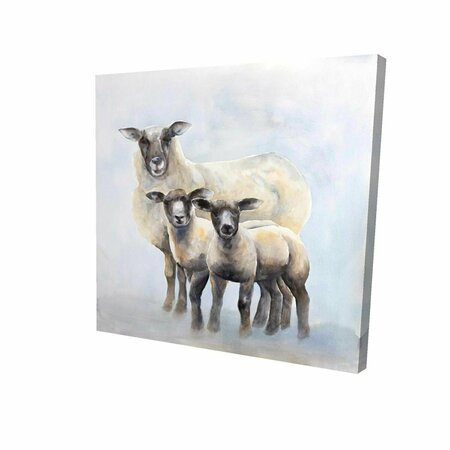 FONDO 16 x 16 in. Sheep Family-Print on Canvas FO2788411